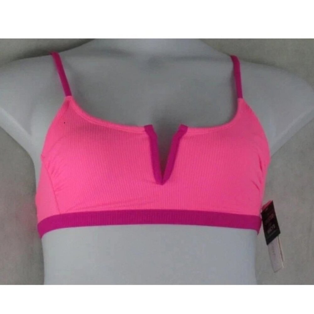NWT Salt + Cove Juniors V-Wire Bralette Bikini Top Swimsuit, Pink